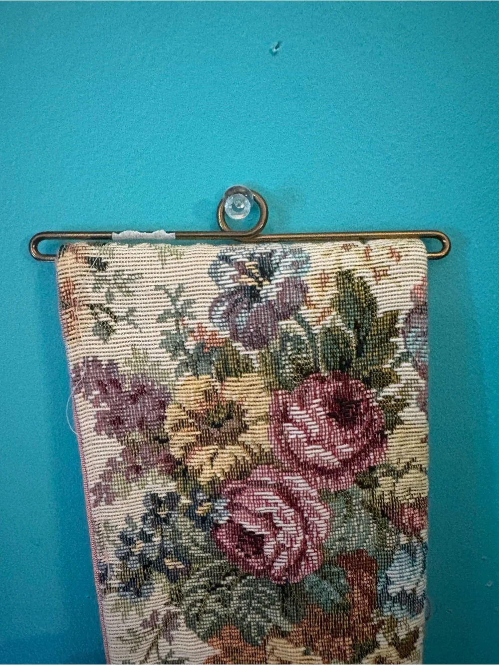 Vintage 90s Floral Hanging Jacquard Woven Tapestry